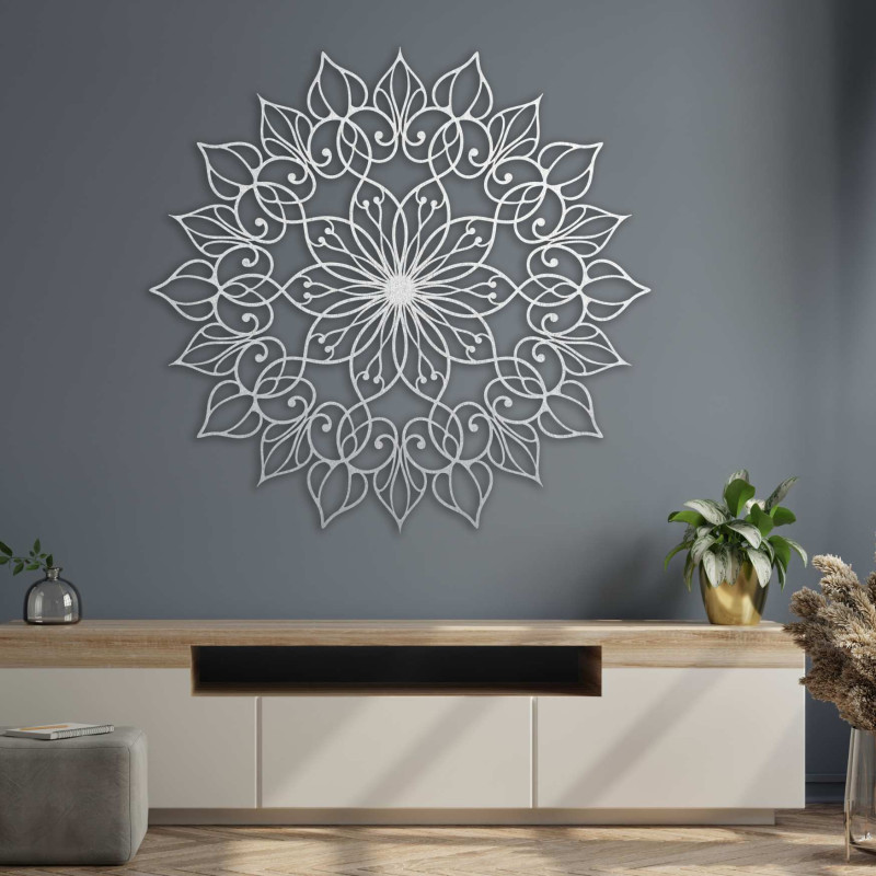 Mandala cu flori din lemn | Decupaj 3D precis din HDF