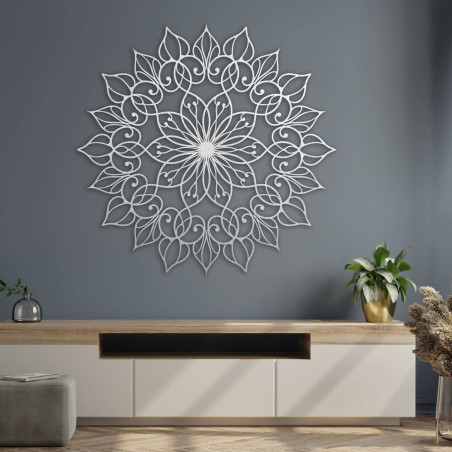 Mandala cu flori din lemn | Decupaj 3D precis din HDF