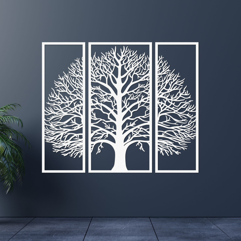 Decorațiune murală elegantă: motiv natural cu copaci într-un design elegant maro.