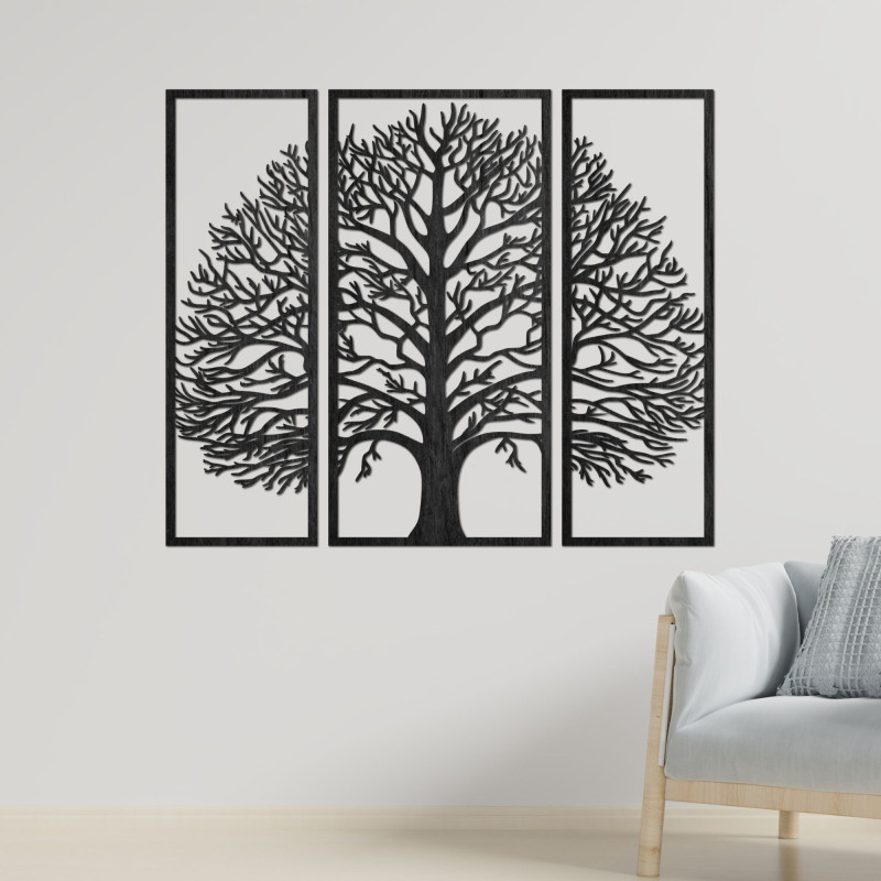 Înviorează-ți interiorul cu un triptic unic în formă de copac. Design modern și calitate.