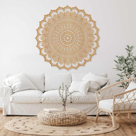 Mandala 3D luxoasă din lemn, tăiată cu laser. Ornament de perete modern în stil boho pentru interior.
