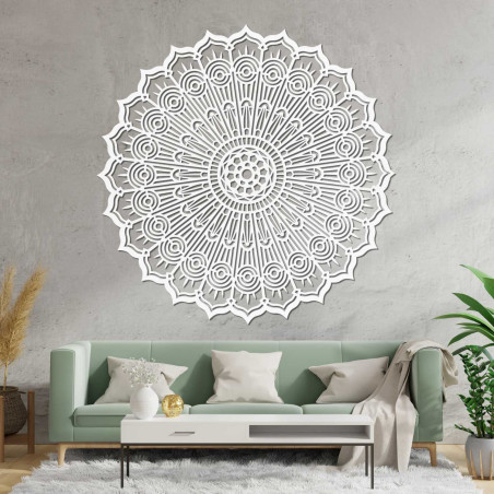 Mandala 3D modernă din lemn pentru perete, cu decupaj precis. Decorațiune elegantă pentru camera de zi, pentru un interior confo