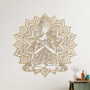 Decor de perete din lemn mandala - NAMASTE 2