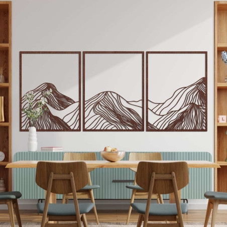 Pictură peisagistică modernă în trei piese - decorațiune elegantă de perete pentru camera de zi