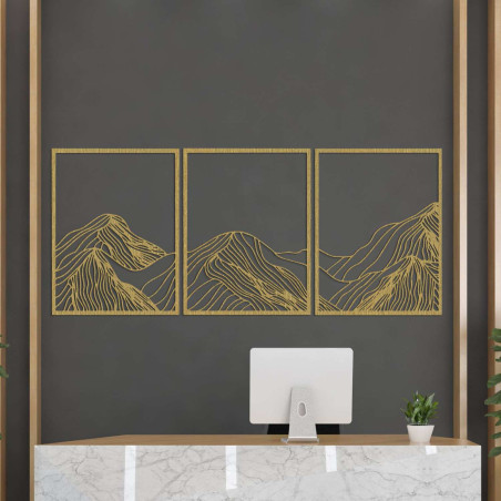 Pictură peisagistică modernă în trei piese - decorațiune elegantă de perete pentru camera de zi