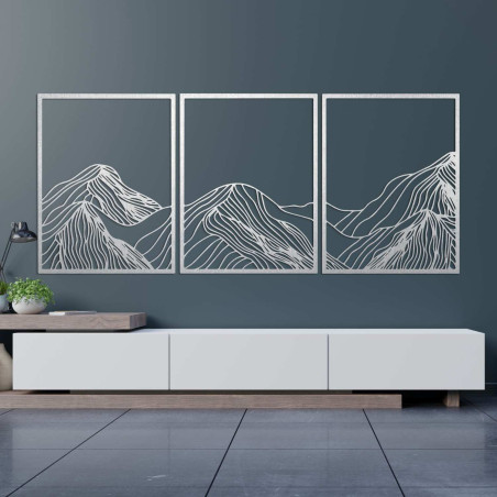 Pictură peisagistică modernă în trei piese - decorațiune elegantă de perete pentru camera de zi