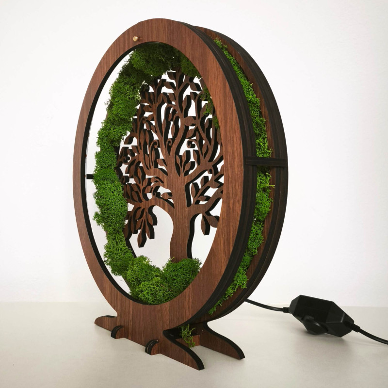 Lampă de masă LED cu intensitate reglabilă, cu motiv natural Copacul Vieții.