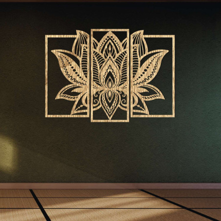 Impresionantă floare de lotus decorativă din lemn | PURUS