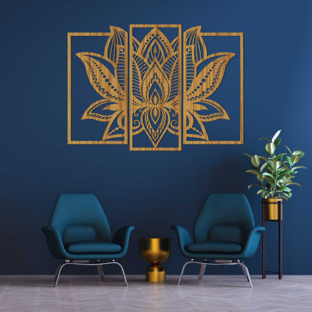 Decorațiune de perete din mai multe piese Floare de lotus | FLORIDUS