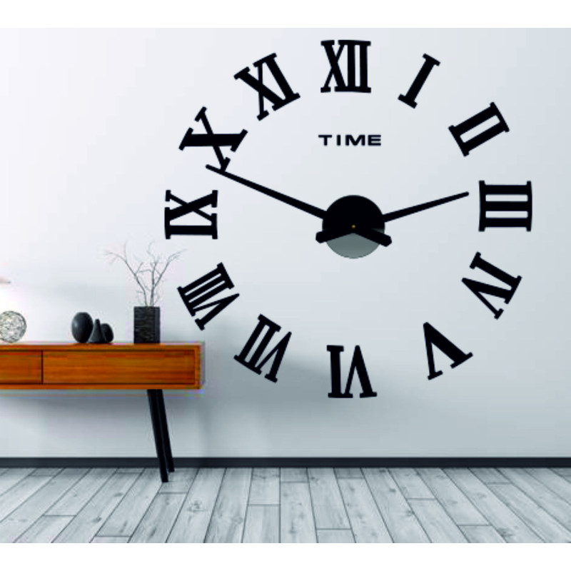 Ceas de perete roman autoadeziv - decorațiune modernă pentru sufragerie