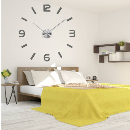 Ceas minimalist DIY pe perete de beton cu vaze decorative roșii