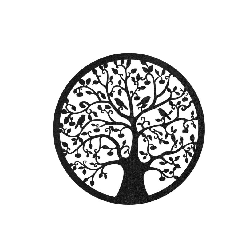 Pictură murală circulară modernă Arborele Vieții, decor exclusivist Stejar Bronz.