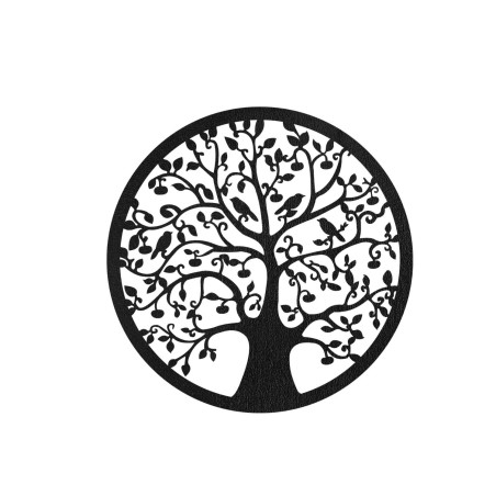 Pictură murală circulară modernă Arborele Vieții, decor exclusivist Stejar Bronz.