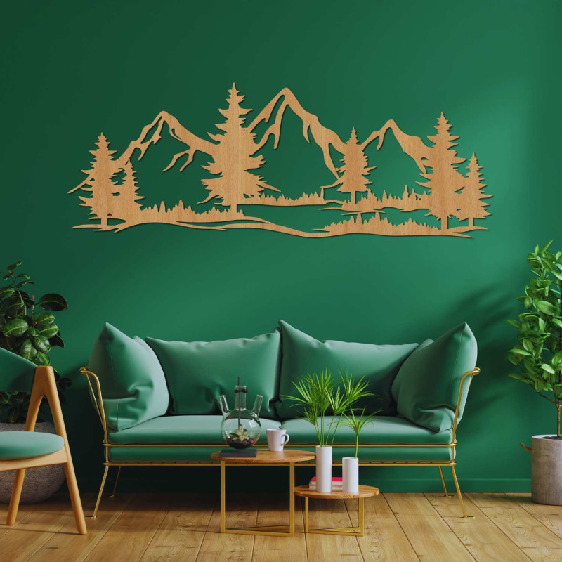 Decorațiune din lemn sculptată cu laser cu motiv natural
