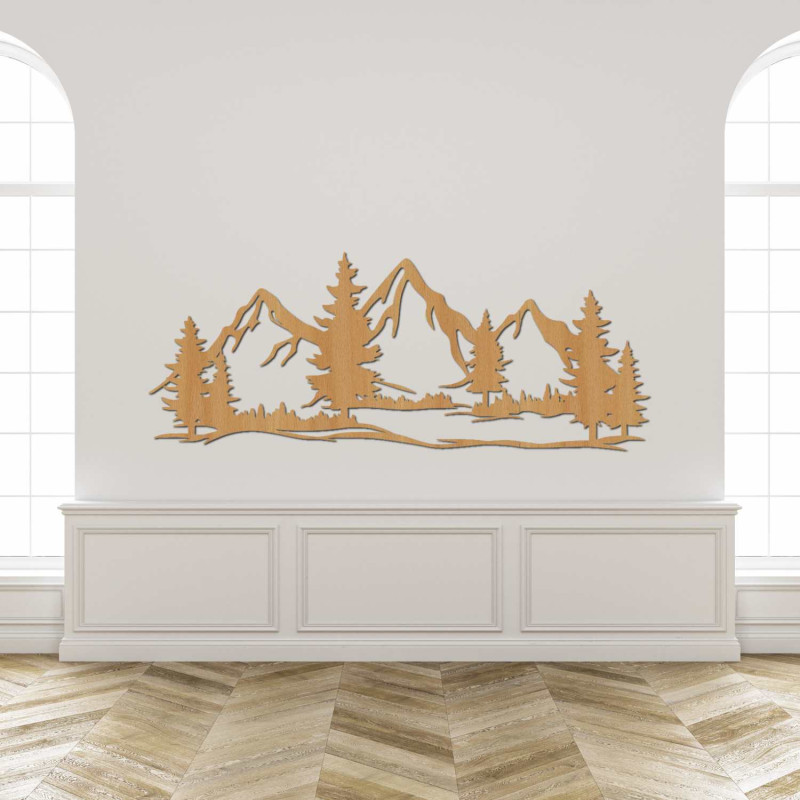 Decorațiune din lemn sculptată cu laser cu motiv natural