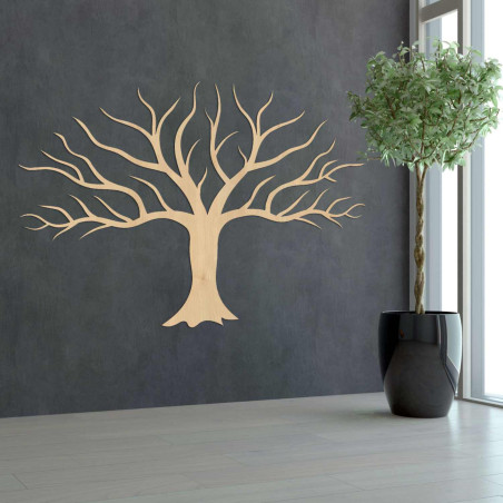 Bradul elegant din lemn de pe perete impresionează prin designul său minimalist detaliat