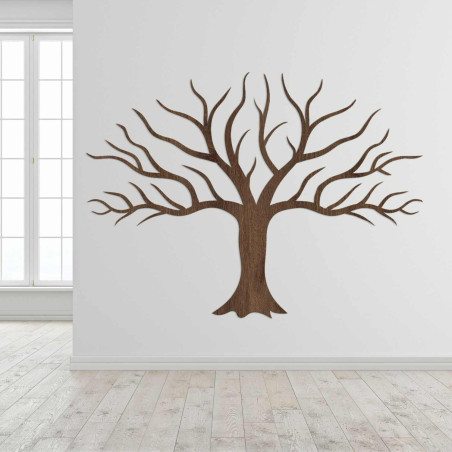 Bradul elegant din lemn de pe perete impresionează prin designul său minimalist detaliat