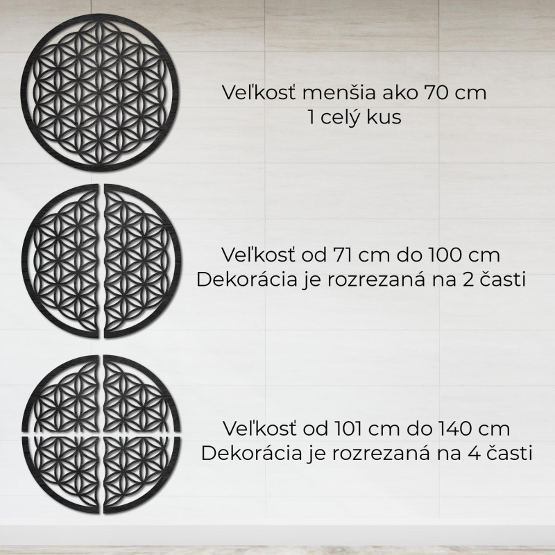 Mandala de perete din lemn Floarea Vieții