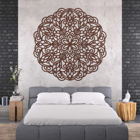 Pictură mandală modernă din lemn pentru un interior natural elegant