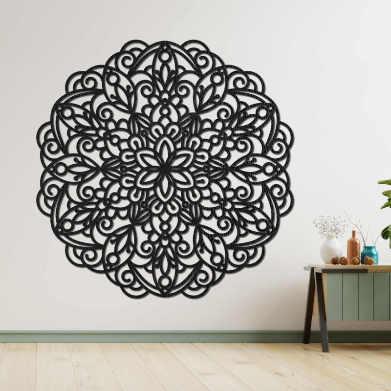 Mandala luxoasă din lemn pe perete pentru un interior armonios și elegant