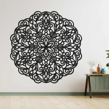 Mandala luxoasă din lemn pe perete pentru un interior armonios și elegant