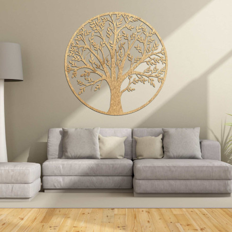 Elegant Copac al Vieții circular din lemn, decorațiune luxoasă din lemn Copac al Vieții pentru sufrageria și dormitorul casei ta