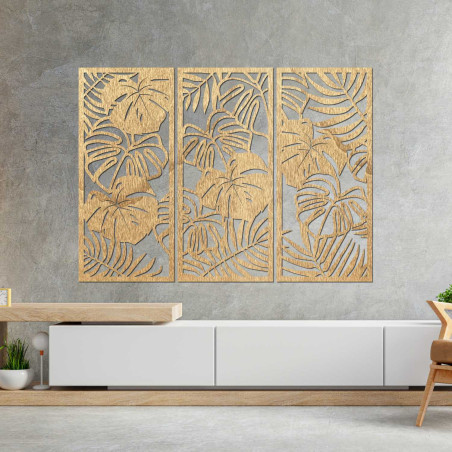 Decorațiune murală elegantă cu motiv exotic de frunze