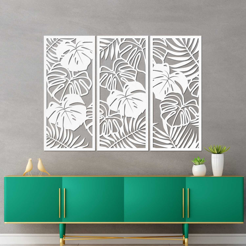Decorațiune murală elegantă cu motiv exotic de frunze