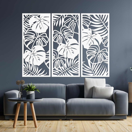Decorațiune elegantă de perete cu motiv de frunze de monstera