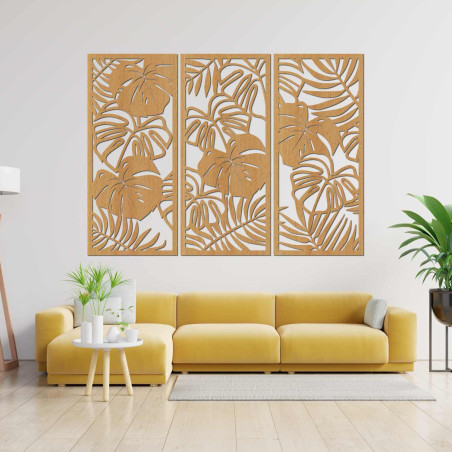 Pictură tropicală din lemn pentru un interior modern