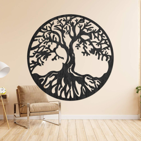 Decorațiune luxoasă în formă de pom al vieții, realizată din lemn natural de înaltă calitate