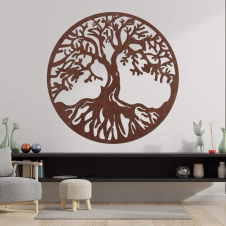 Decorațiune luxoasă în formă de pom al vieții, realizată din lemn natural de înaltă calitate