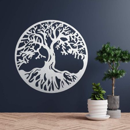 Arbore minimalist al vieții pe perete cu prelucrare detaliată