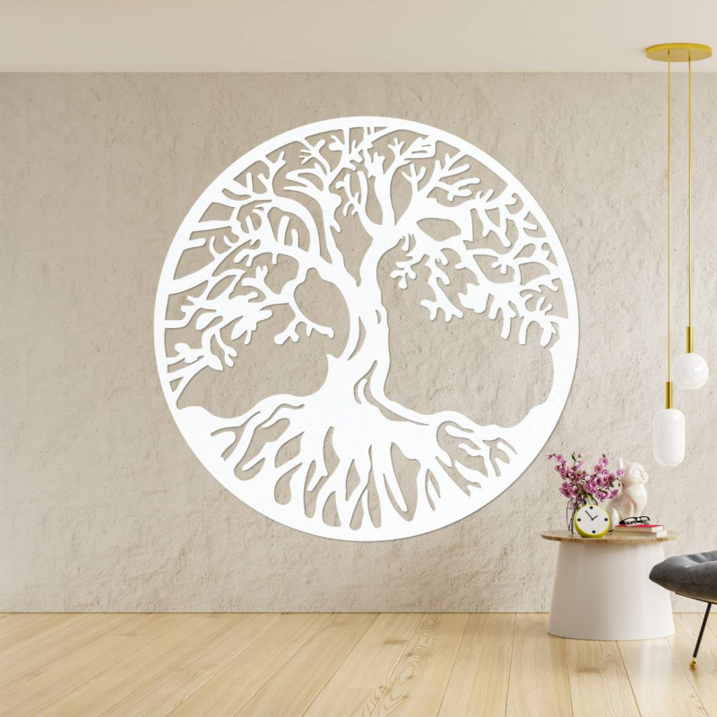 Arbore minimalist al vieții pe perete cu prelucrare detaliată