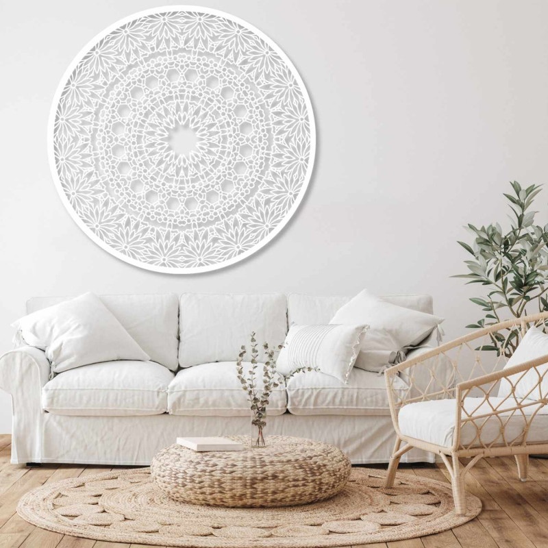 Mandala elegantă din lemn ca decor de perete stilat