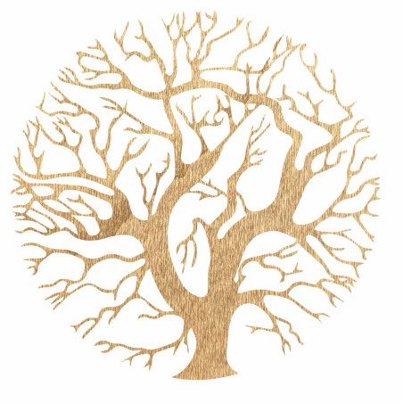 Tapițerie de perete din lemn natural, sculptată cu precizie în formă de Copac al Vieții