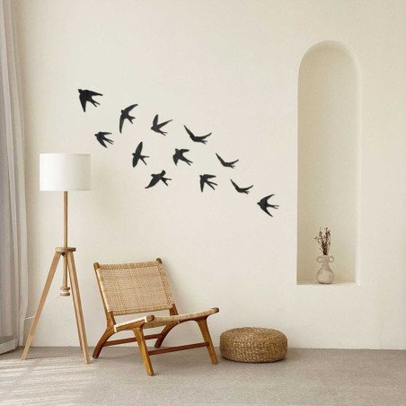 Decorațiuni murale din lemn cu păsări zburătoare | FLOCK