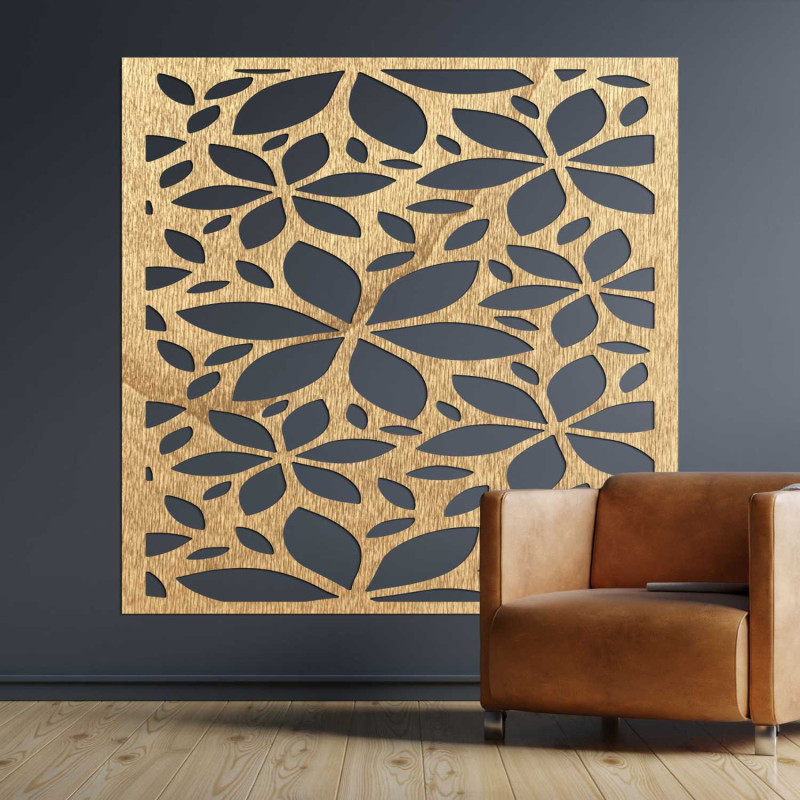 Decorațiune elegantă de perete cu motiv din lemn natural