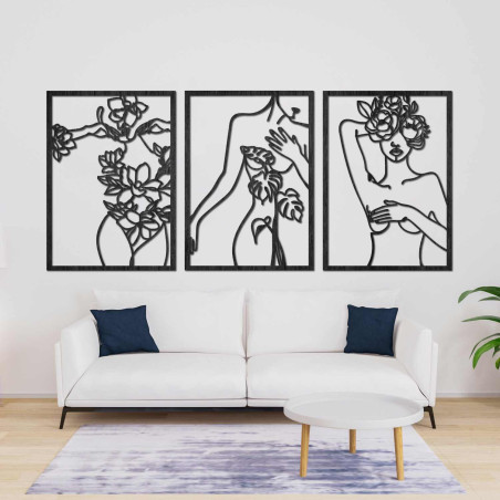 Artă minimalistă a unei femei ca decorațiune elegantă de perete