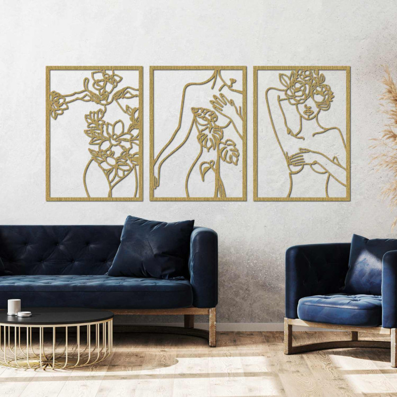 Artă minimalistă a unei femei ca decorațiune elegantă de perete