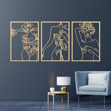 Artă minimalistă a unei femei ca decorațiune elegantă de perete