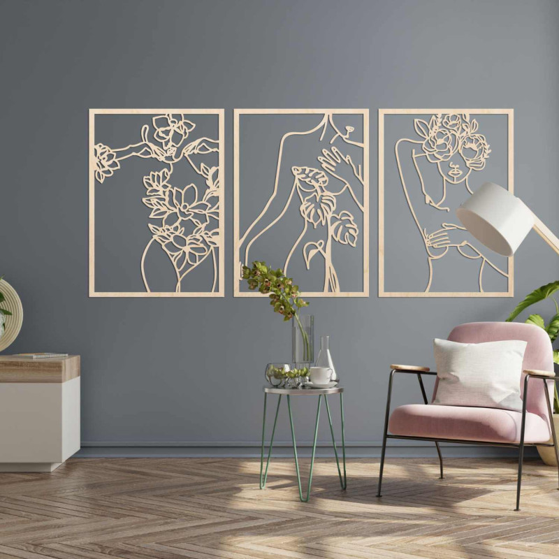 Artă minimalistă a unei femei ca decorațiune elegantă de perete