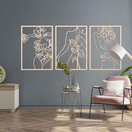 Artă minimalistă a unei femei ca decorațiune elegantă de perete