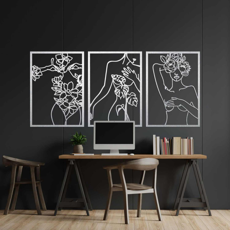 Artă minimalistă a unei femei ca decorațiune elegantă de perete