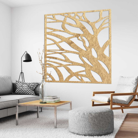 Tablou modern din lemn cu linii naturale pentru un interior elegant