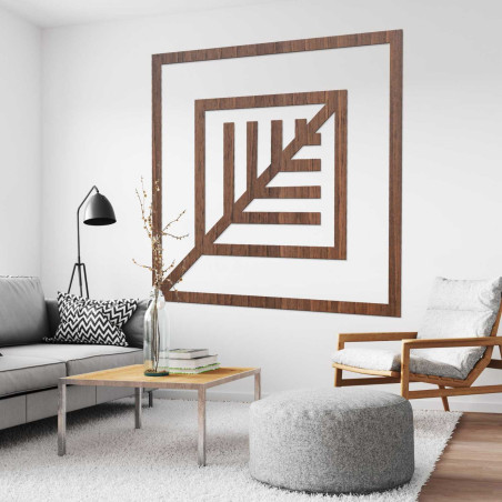Decorațiune elegantă de perete cu model geometric din lemn