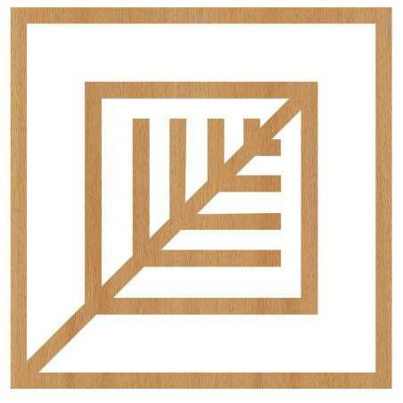 Decorațiune elegantă de perete cu model geometric din lemn