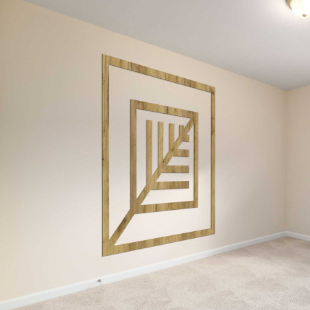 Decorațiune elegantă de perete cu model geometric din lemn