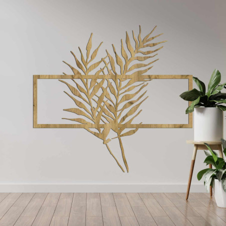 Decorațiune elegantă de perete cu frunze de palmier tropical