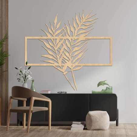 Decorațiune elegantă de perete cu frunze de palmier tropical